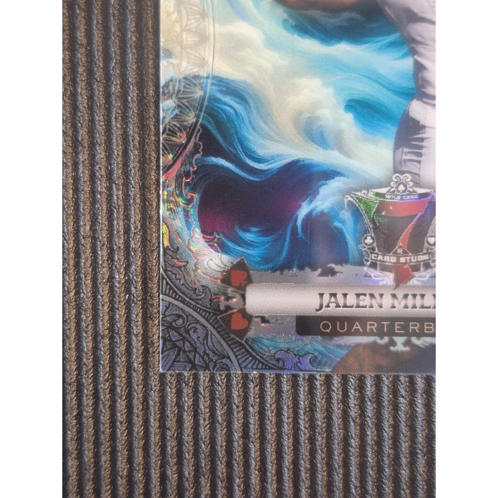 2024‎ Wild Card 7 Card Studs Jalen Milroe #CC7CW-JM Blue Rainbow Foil /5 (PRC)